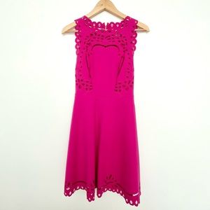 TED BAKER Zaffron Fit & Flare Dress FUCHSIA TB 1 (US 4)